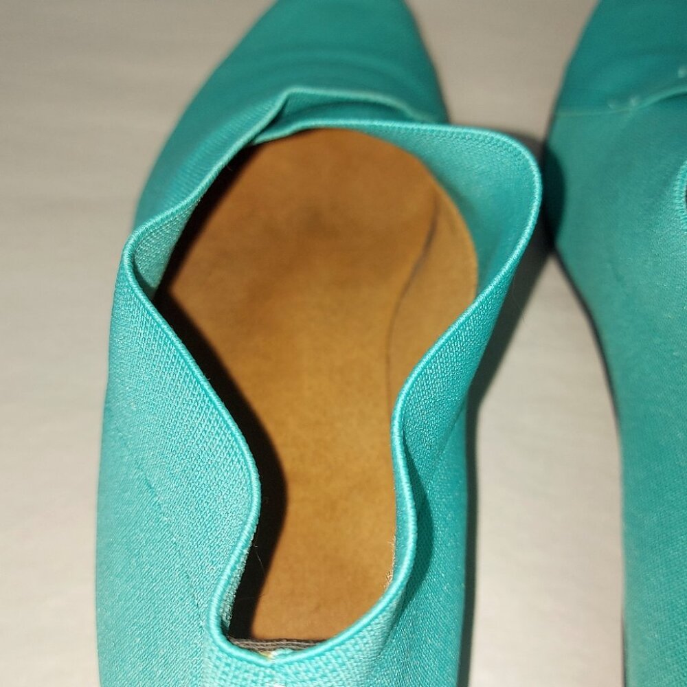 John Fluevog Women Power Up Embrace Elastic Ankle Booties Size 9 Teal Vegan - Picture 9 of 12
